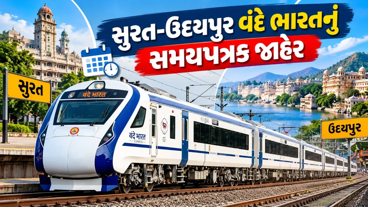 ઉદયપુરથી સુરત સુધી વંદે ભારતની સીધી સેવા, અઠવાડિયામાં છ દિવસ દોડશે ટ્રેન