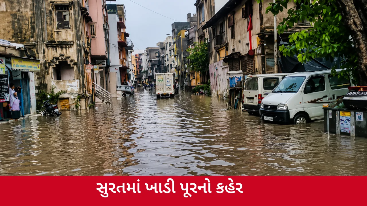 ચોમાસામાં બીજી વખત સુરતમાં ખાડી પૂરનો કહેર, પર્વત પાટિયાની માધવબાગ સોસાયટીના 400થી વધુ ઘરોમાં ઘૂસ્યા પાણી