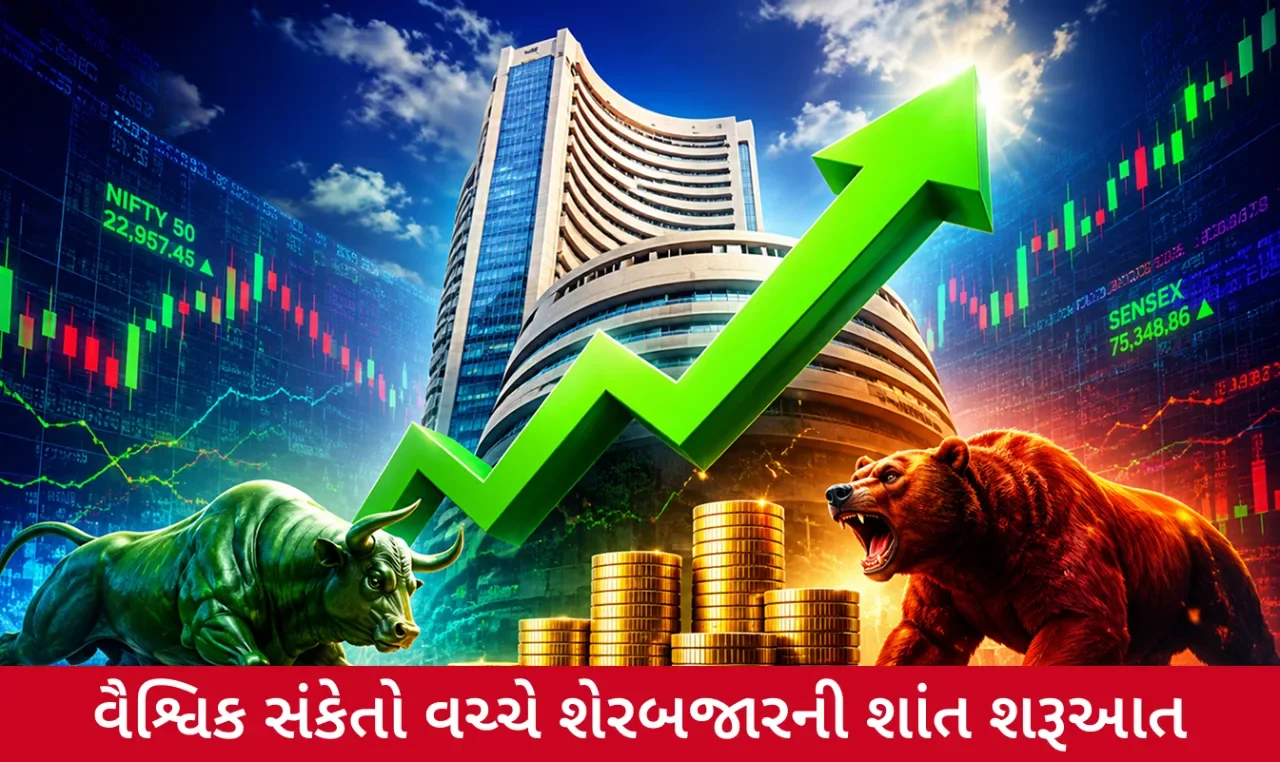 ફ્લેટ ઓપનિંગ સાથે શેરબજારનો કારોબાર શરૂ, સેન્સેક્સ 76,904 અને નિફ્ટી સ્થિર
